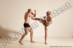 Underwear Martial art Man - Man White Moving poses Athletic Short Blond Dynamic poses Academic